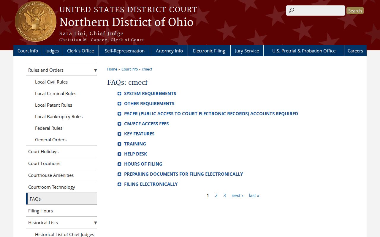 Van Wert County court records federal CM ECF PACER access details