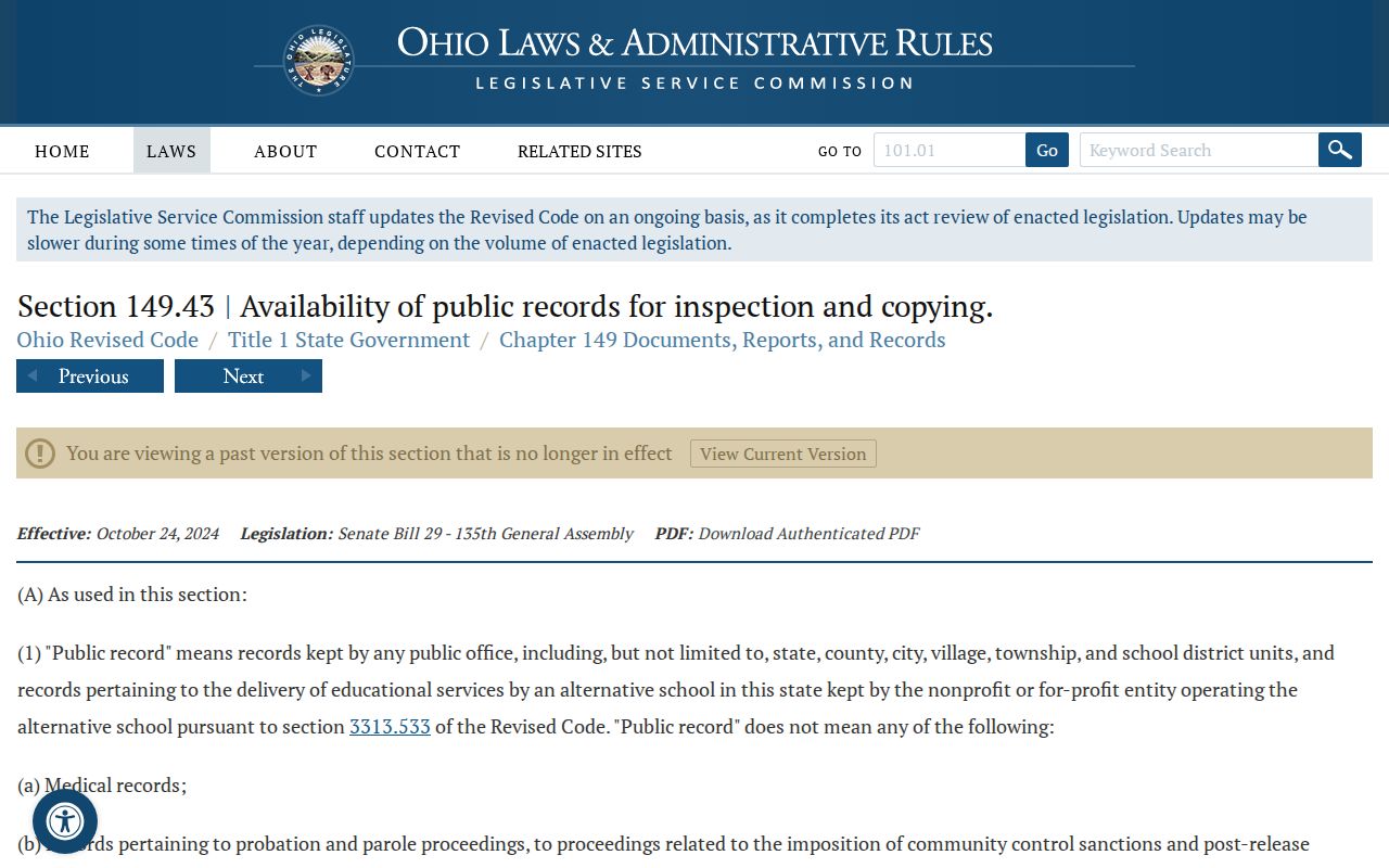 Van Wert County court records Ohio Public Records Act source page