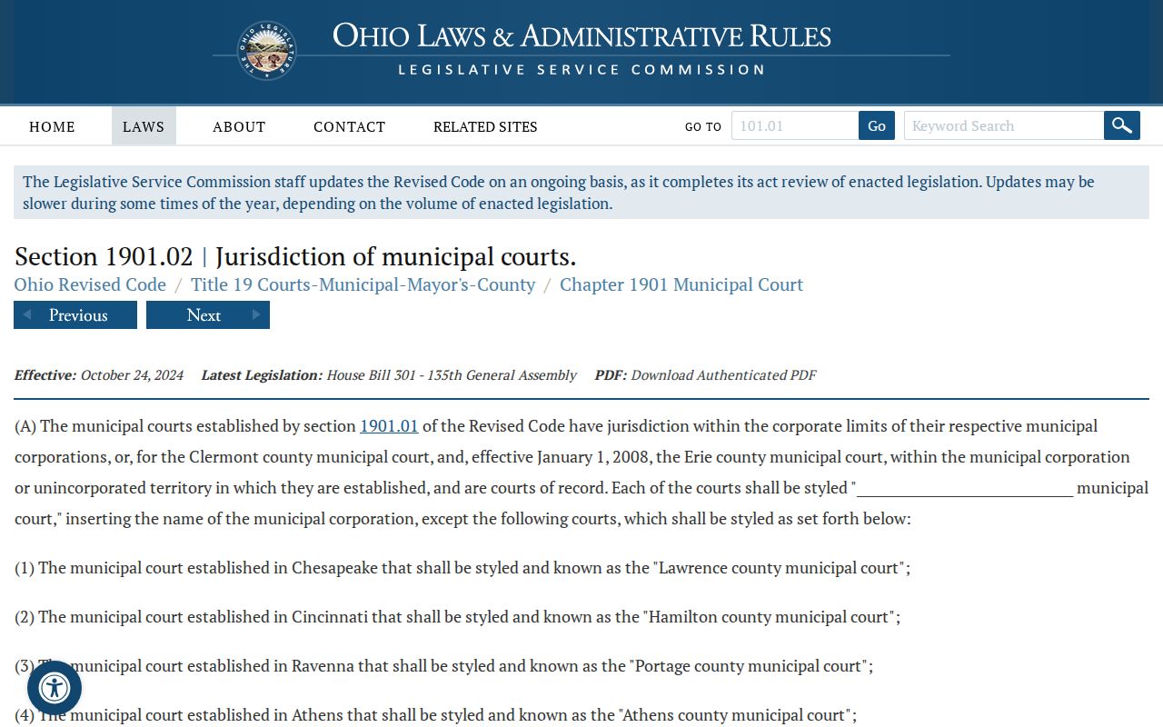 Van Wert County criminal docket Municipal Court jurisdiction source