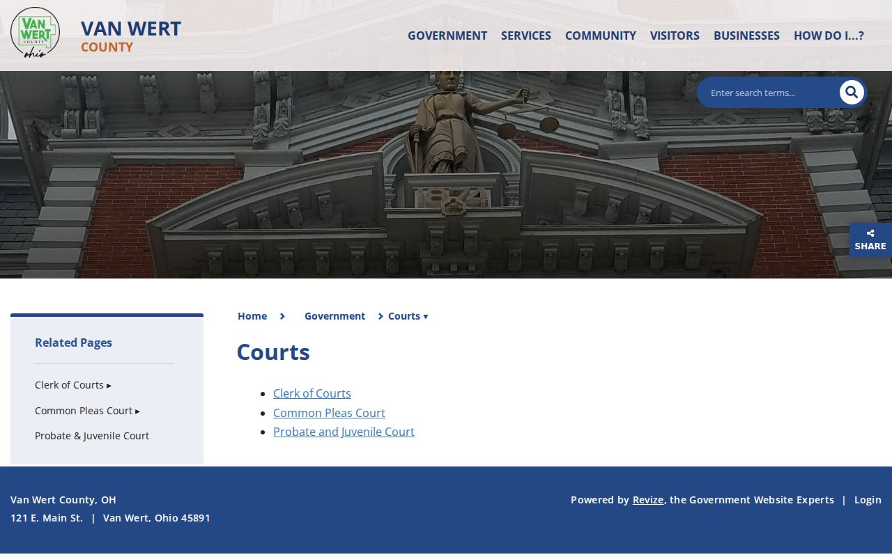 Van Wert County court docket court channel directory