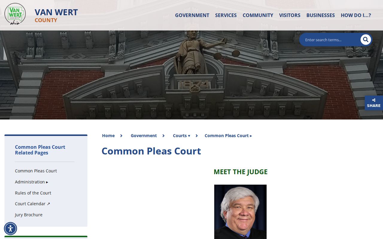 Van Wert County court docket Common Pleas General Division calendar access