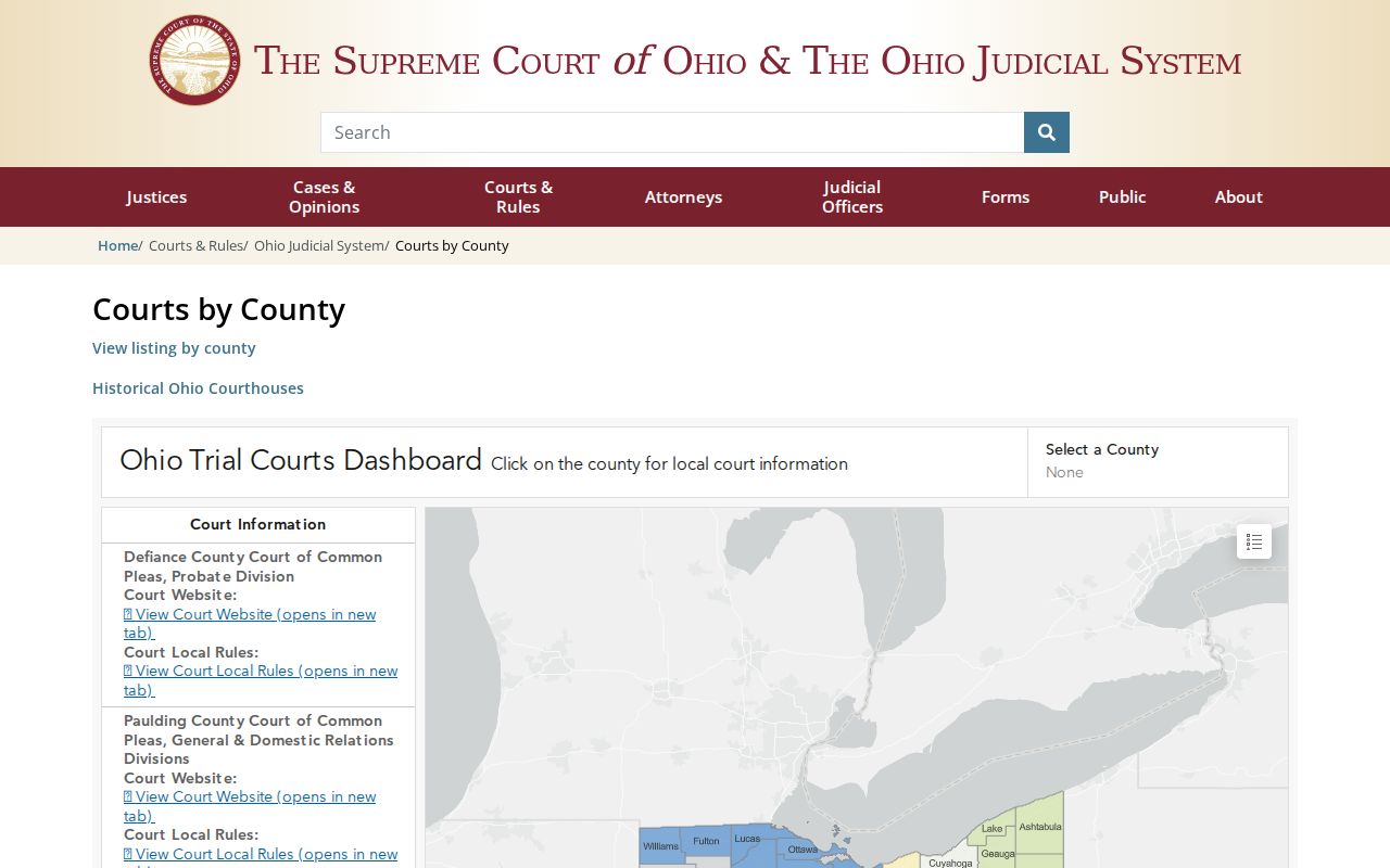 Van Wert County court docket Ohio trial court directory