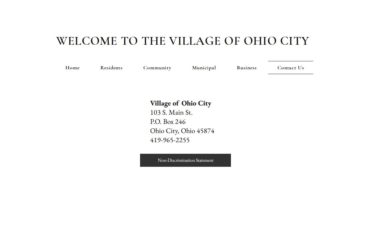 Ohio City Van Wert County court record Village Hall contact page