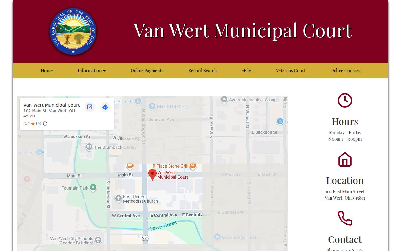 Van Wert Van Wert County court docket Municipal Court location page